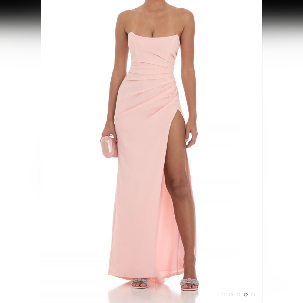 Lucy in the Sky Blush Strapless Gown